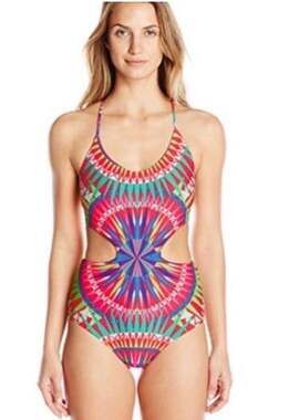 Mara Hoffman Geometric Print Cutout One-Piece Swimsuit Size XS